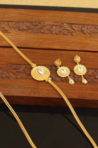Designer gold plated moppu chain set
