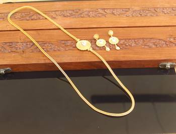 Designer gold plated moppu chain set 3