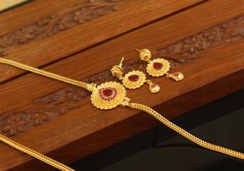 Designer gold plated moppu chain set 1