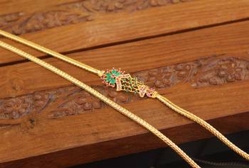Designer gold plated cz moppu chain 1