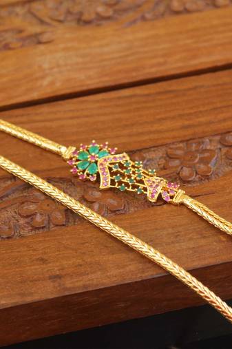 Designer gold plated cz moppu chain