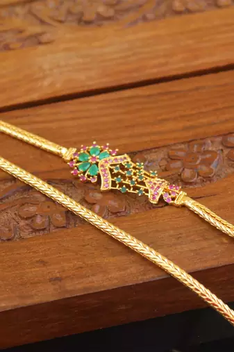 Designer gold plated cz moppu chain
