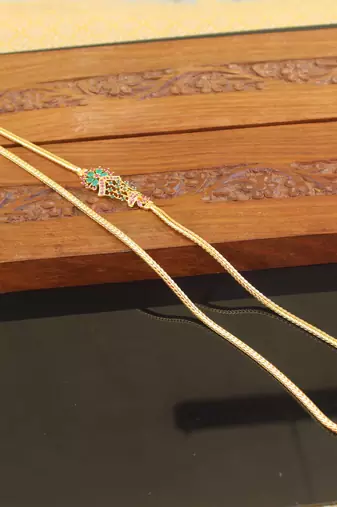 Designer gold plated cz moppu chain