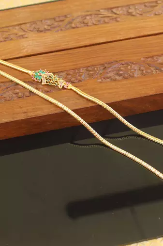 Designer gold plated cz moppu chain
