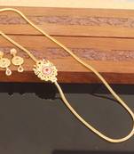 Designer gold plated cz moppu chain set
