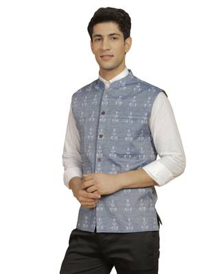 Men'S Blue Cotton Kurta 1