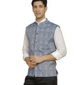 Men'S Blue Cotton Kurta
