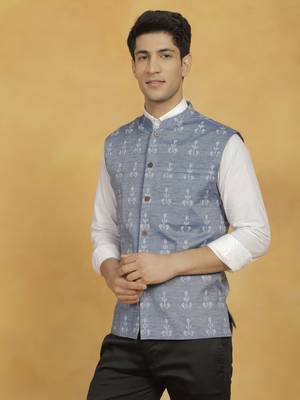 Men'S Blue Cotton Kurta 2