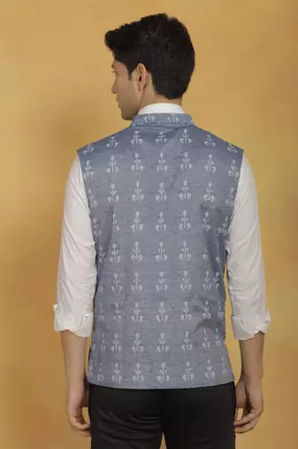 Men'S Blue Cotton Kurta