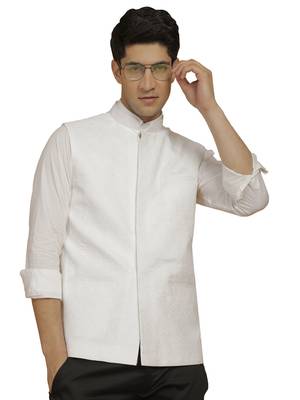 Men'S White - Nehru Jacket 1