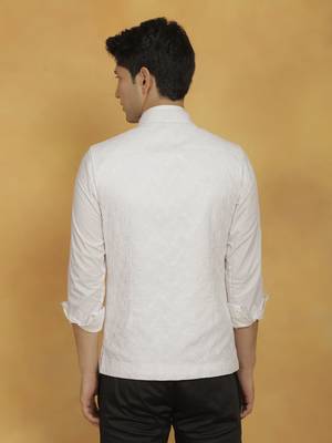 Men'S White - Nehru Jacket 3