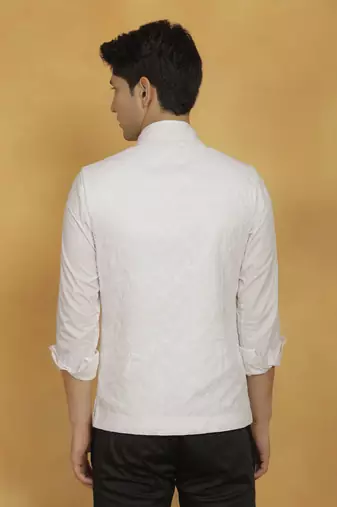 Men'S White - Nehru Jacket