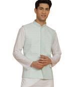  men's grean cotton nehru jacket