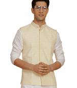  yellow cotton nehru jacket