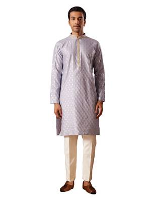 Aqua Silk Blend Kurta Pyjama Set 1