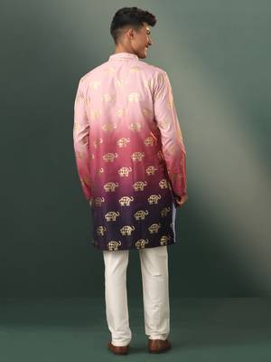  purple rayon kurta pyjama set 3