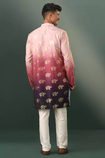  purple rayon kurta pyjama set