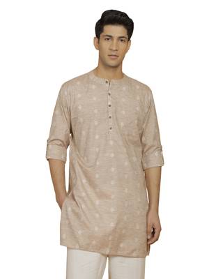 Men'S Beige Cotton Kurta 1