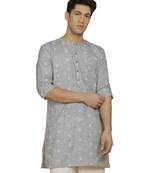 Men'S Gray Cotton Kurta