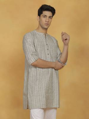 Men'S Green Cotton Kurta 2