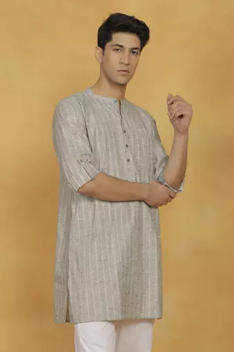 Men'S Green Cotton Kurta