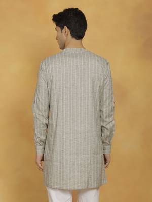 Men'S Green Cotton Kurta 3