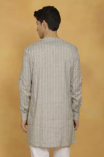 Men'S Green Cotton Kurta