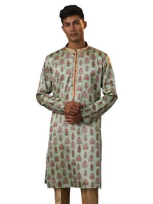 Aqua Silk Blend Kurta 1