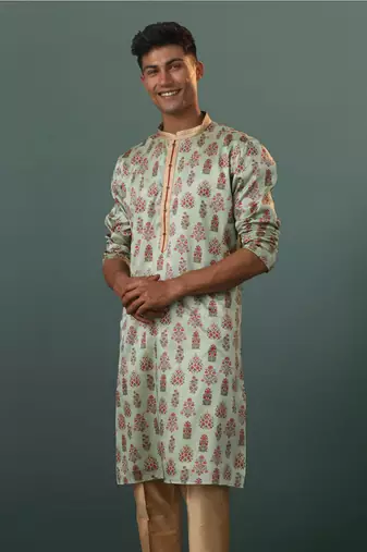 Aqua Silk Blend Kurta