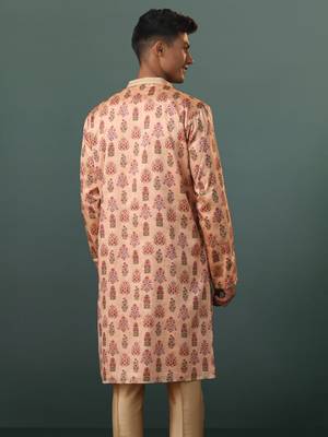 Peach Silk Blend Kurta 3