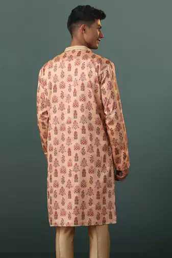 Peach Silk Blend Kurta