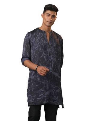 Gray Cotton Blend Kurta 1