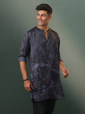 Gray Cotton Blend Kurta 2