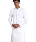 Men'S White Cotton Kurta