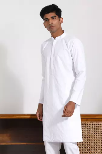White Cotton Kurta