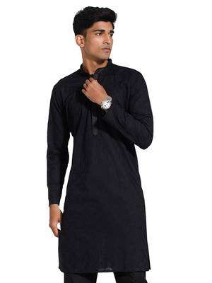 Black Cotton Kurta 1