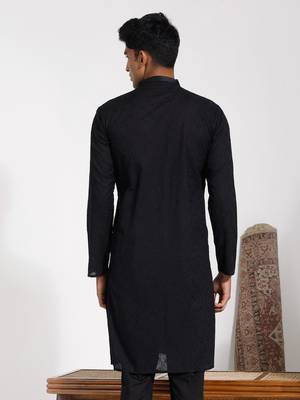 Black Cotton Kurta 3