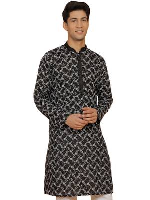 Black Cotton Kurta 1
