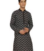 Black Cotton Kurta