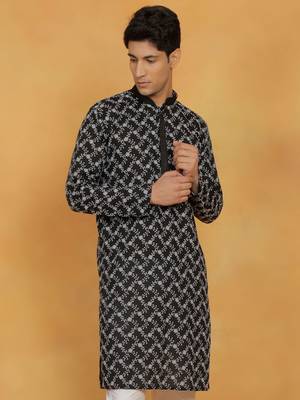 Black Cotton Kurta 2
