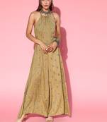 beige color cotton styles ethnic motif basic jumpsuit