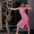 Pink & Blue Striped Polo Neck Rib Maxi Dress