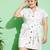White Face Print Twill Belted Blazer Dress
