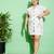White Face Print Twill Belted Blazer Dress