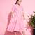 Neon Pink Check Midi Dress
