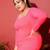 Pink Mesh Ruched Bodycon Dress