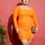 Orange Mesh Ruched Bodycon Dress