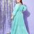 Turquoise Blue Off Shoulder Tiered Belted Maxi Dress