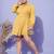 Mustard Front Open Button Shirt Dress