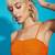 Orange Tulle Ruched Midi Dress